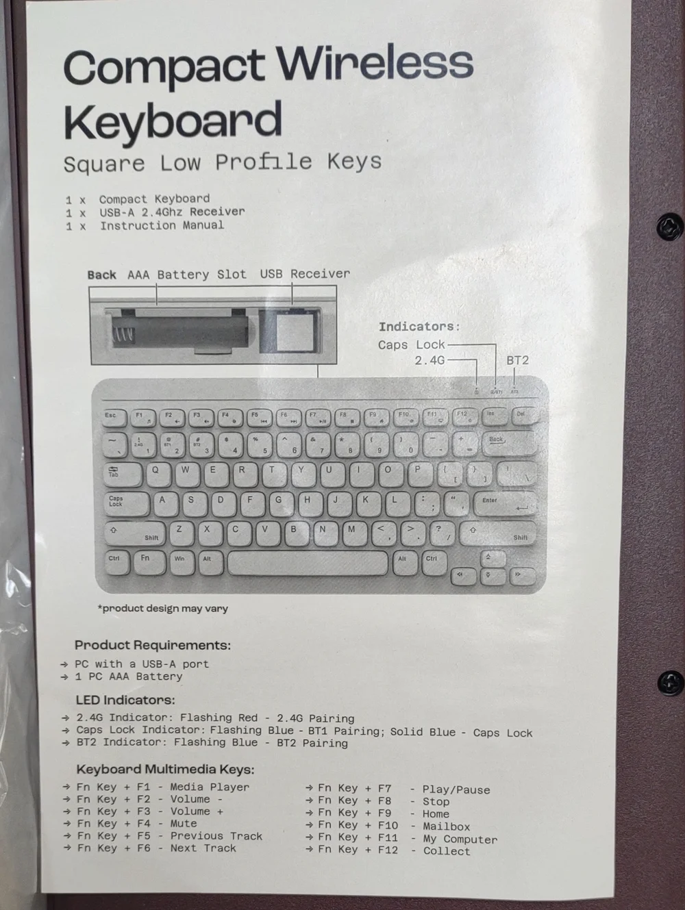 $5 Compact Square Key Wireless Keyboard By North From Target